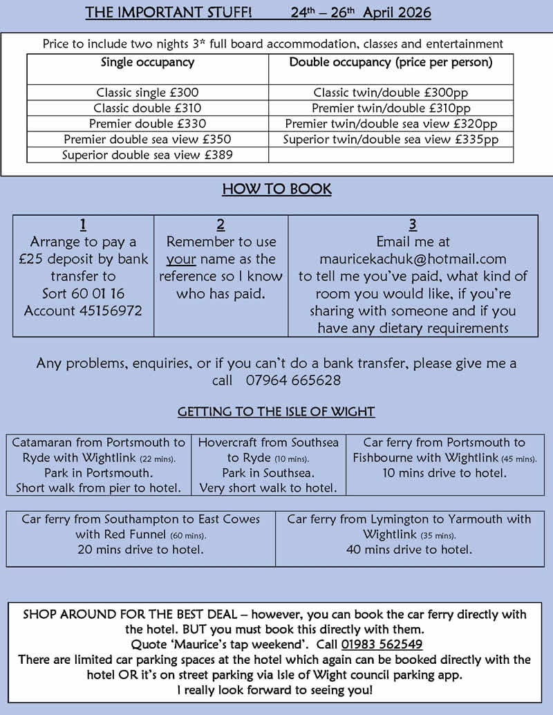 Booking instructions 2026